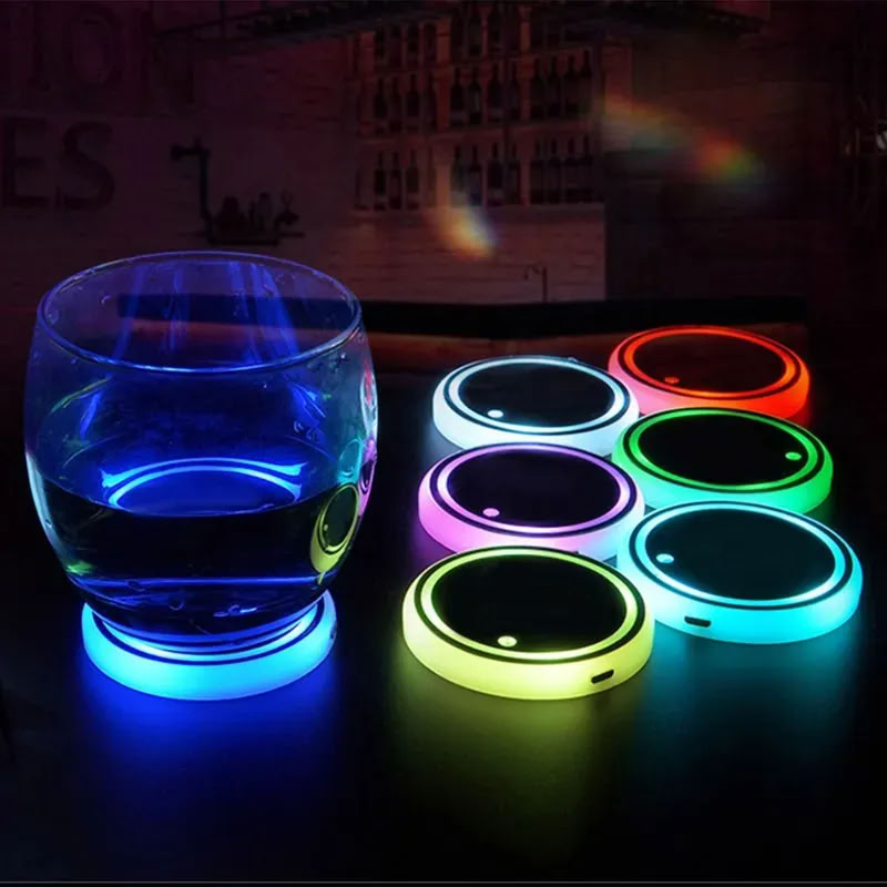 7 Colors LED Car Cup Holder for Tesla Model S/3/X/Y (2/4 Pcs) - Teskay