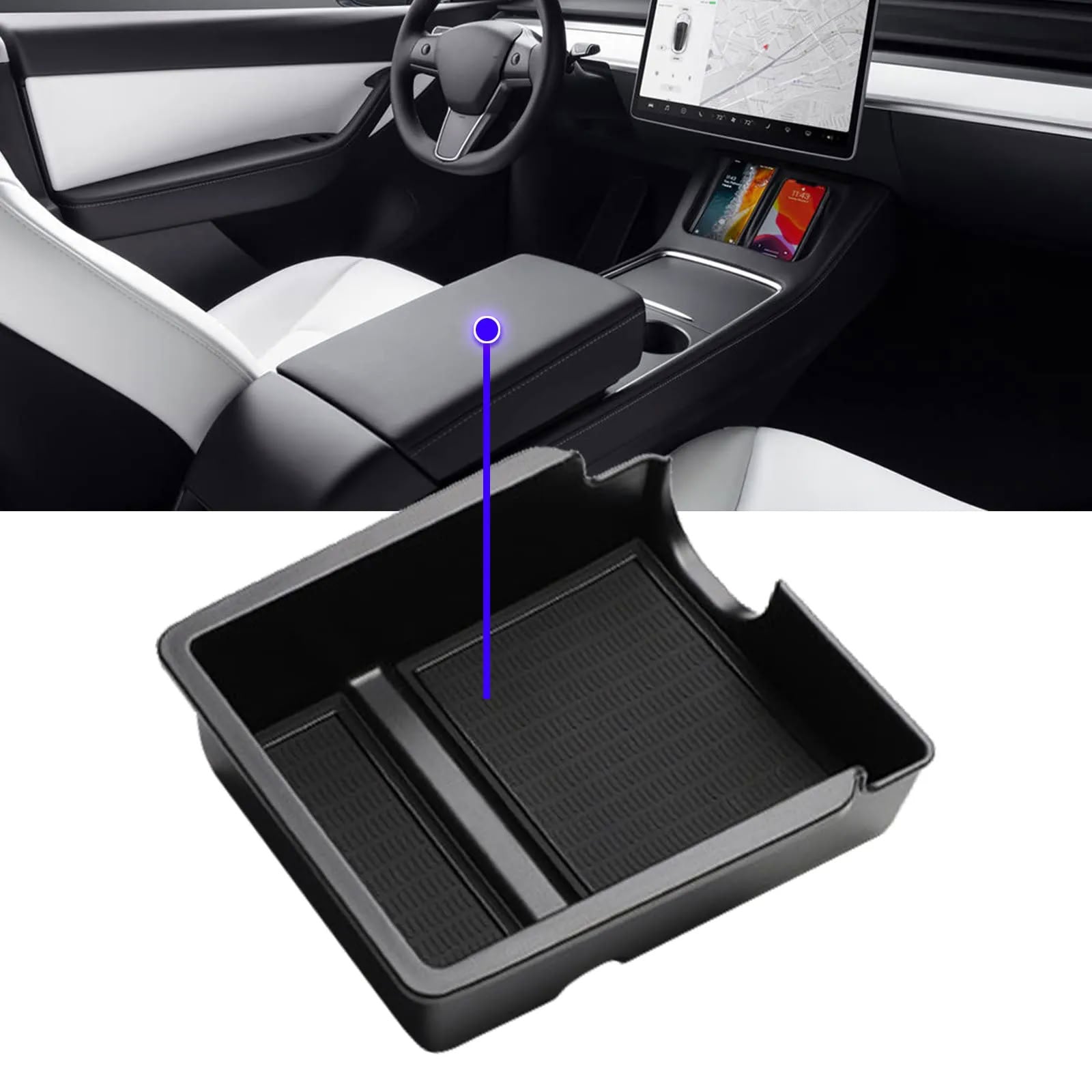 Armrest Box Storage Box For Tesla Model 3/Y(2021-2023) - Teskay