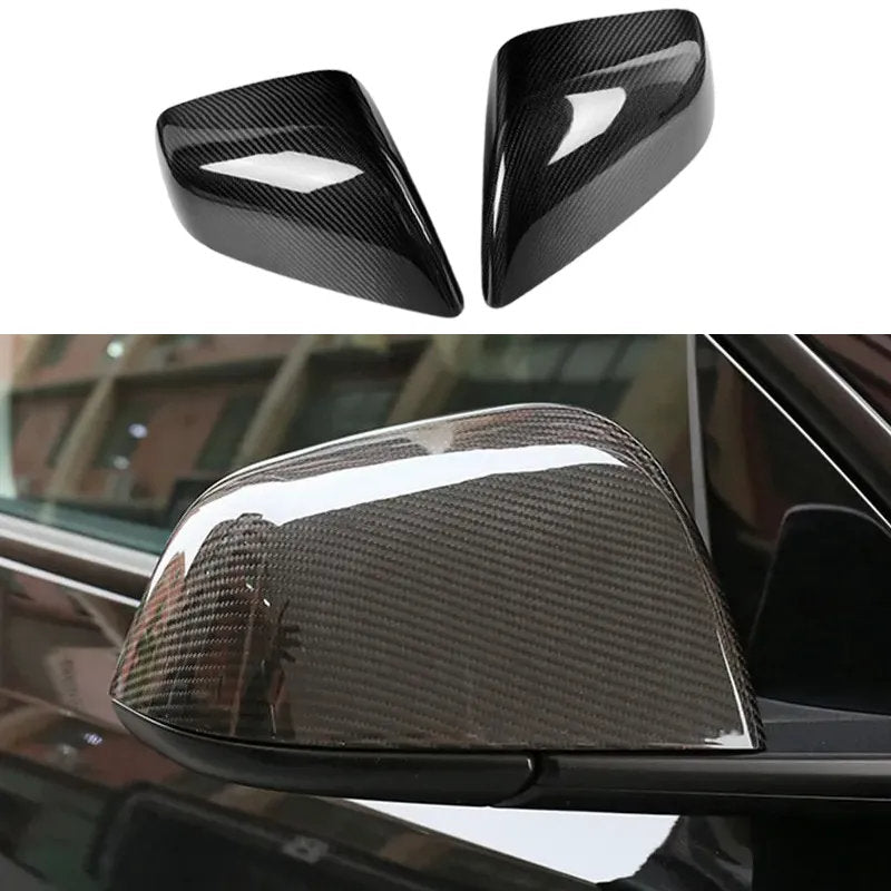 Carbon Fiber Side Mirror Covers (1 Pair) for Tesla Model 3 (2017-2023.10) / Model Y (2020-2024) - Teskay