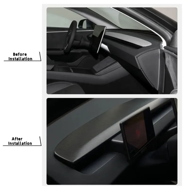 Carbon Fiber Dashboard Snap-On Patch for Tesla Model 3 Highland/Model Y Juniper - Teskay