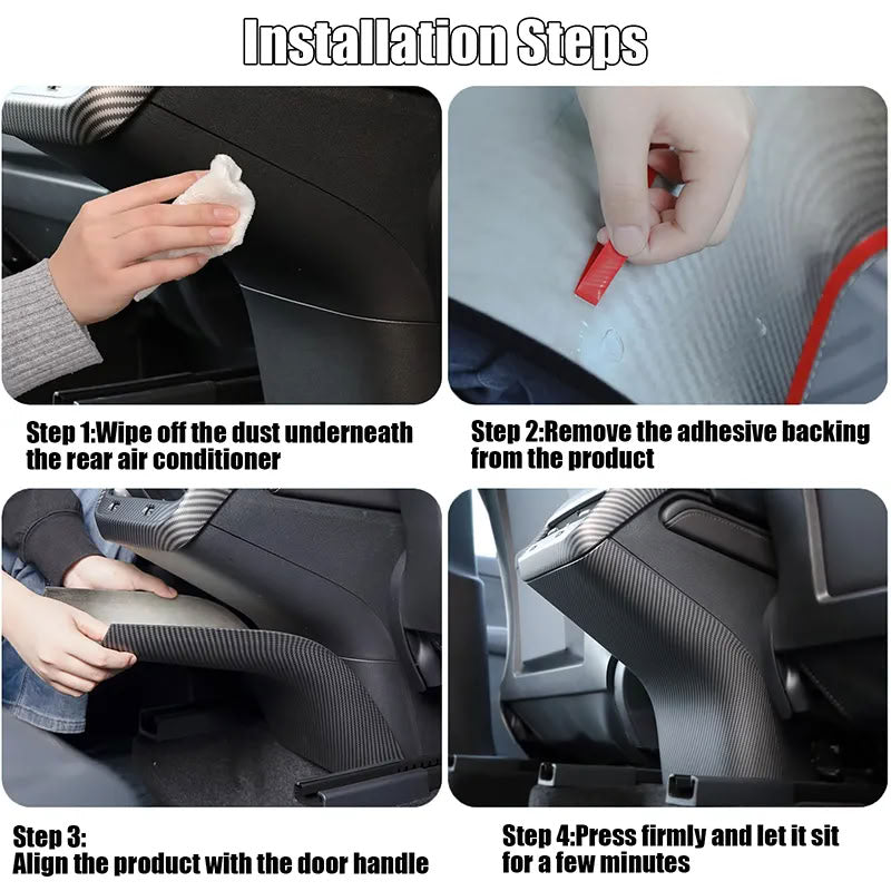 Carbon Fiber Texture Kick Protection Cover for Tesla Model 3/ Model Y - Teskay