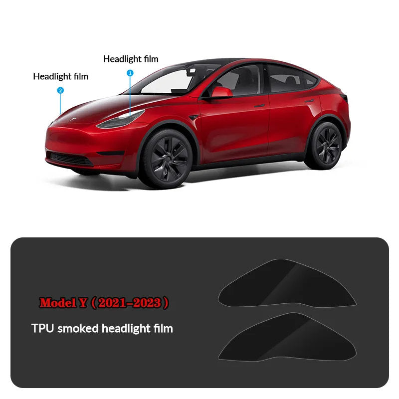 Compatible with Tesla Model Y (2021-2025.2) Headlights and Taillight Protection Film - Teskay