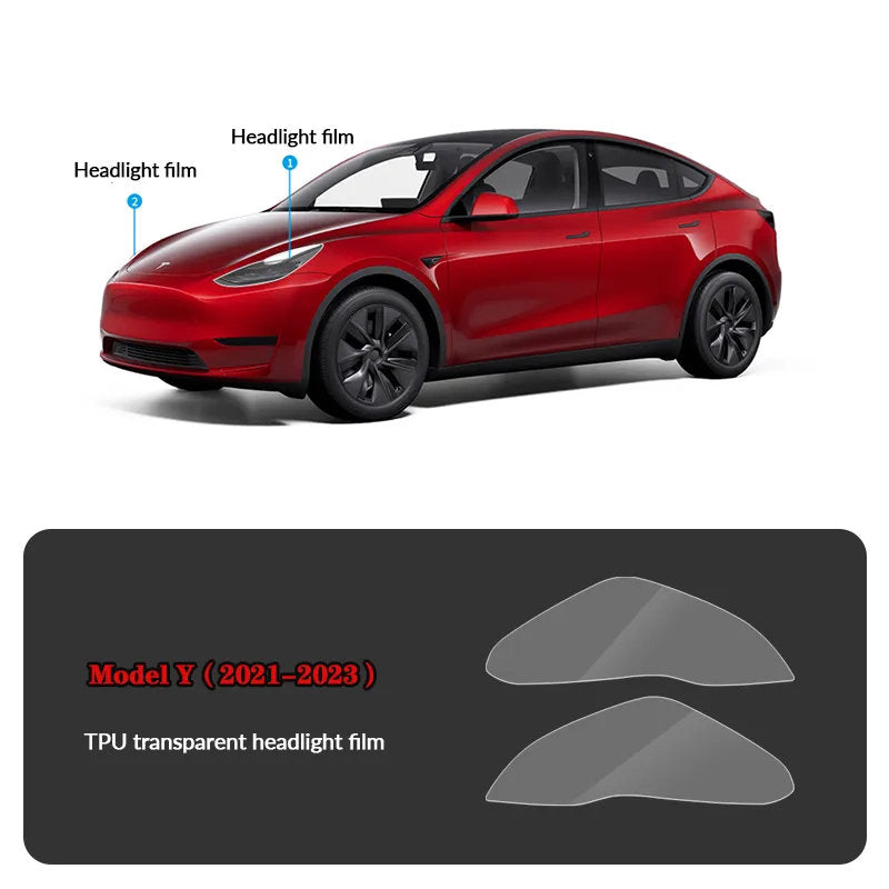 Compatible with Tesla Model Y (2021-2025.2) Headlights and Taillight Protection Film - Teskay
