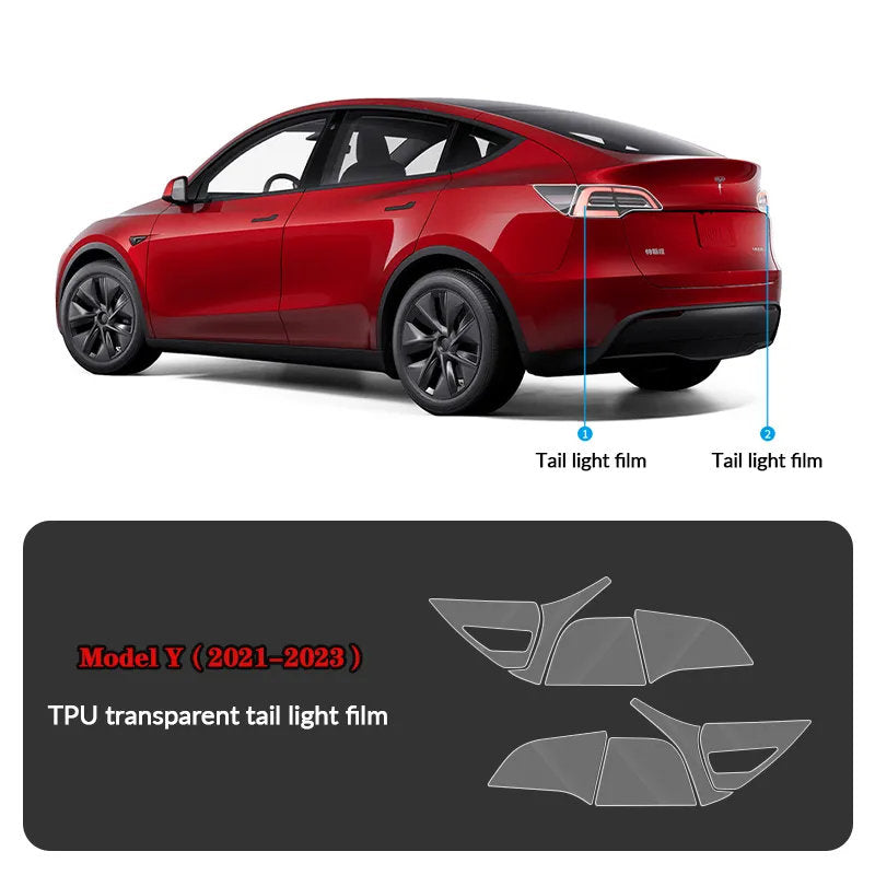 Compatible with Tesla Model Y (2021-2025.2) Headlights and Taillight Protection Film - Teskay