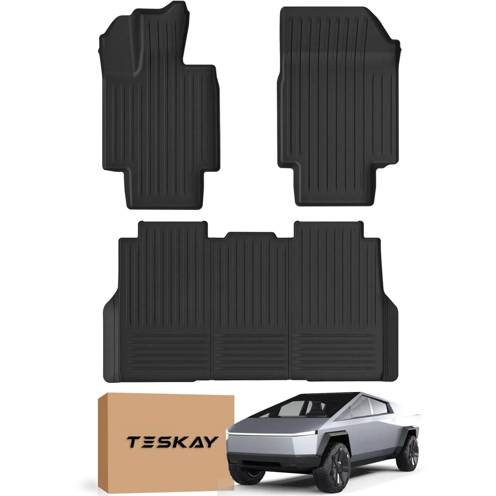 Cybertruck Tailored Floor and Cargo Liner Set - Tough TPE Construction - Teskay