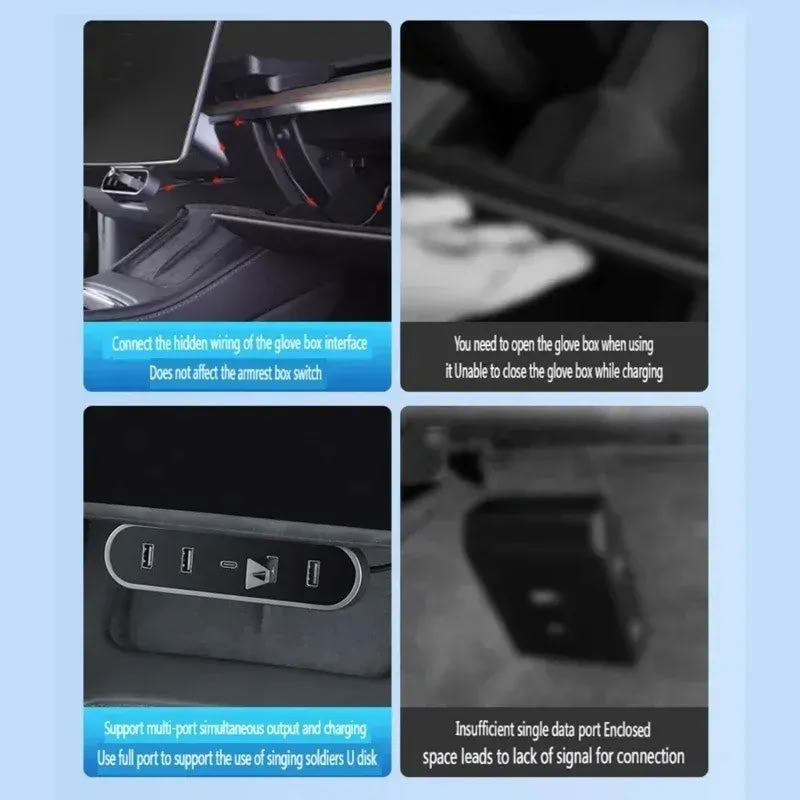Docking Station for Tesla Model 3/Y USB Fast Charging (2021-2023) - Teskay