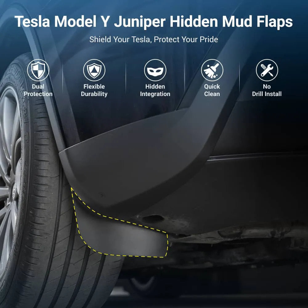 Hidden Mud Flaps Mud Guard for Model Y Juniper(2025.03+)-Teskay