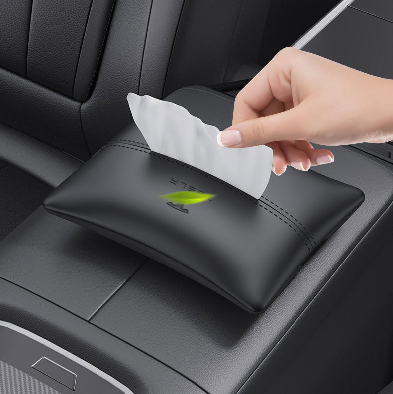 Leather Tissue Holder for Tesla Model Y/3/S/X-1