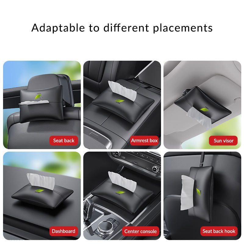 Leather Tissue Holder for Tesla Model Y/3/S/X-3