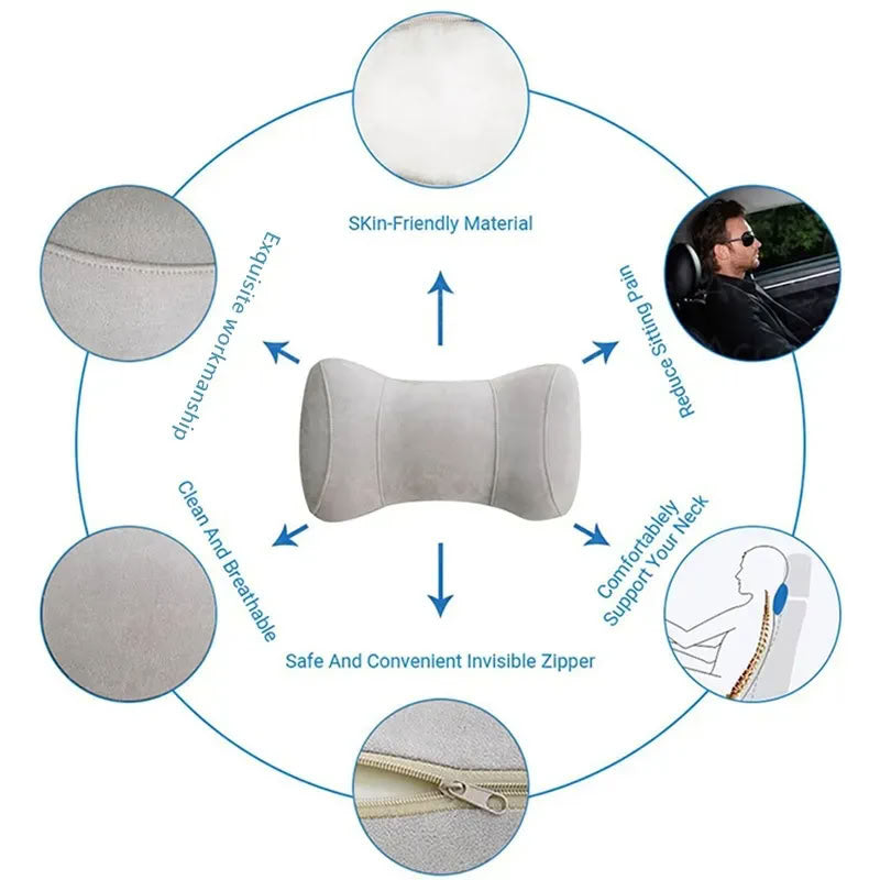 Memory Foam Headrest Pillow for Tesla Model S/3/X/Y - Teskay