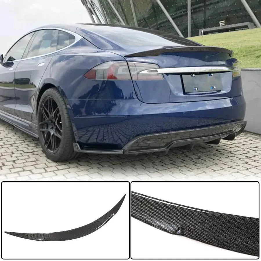 Model S (2014-2019) Type R Spoiler - Genuine Molded Carbon Fiber  - Teskay