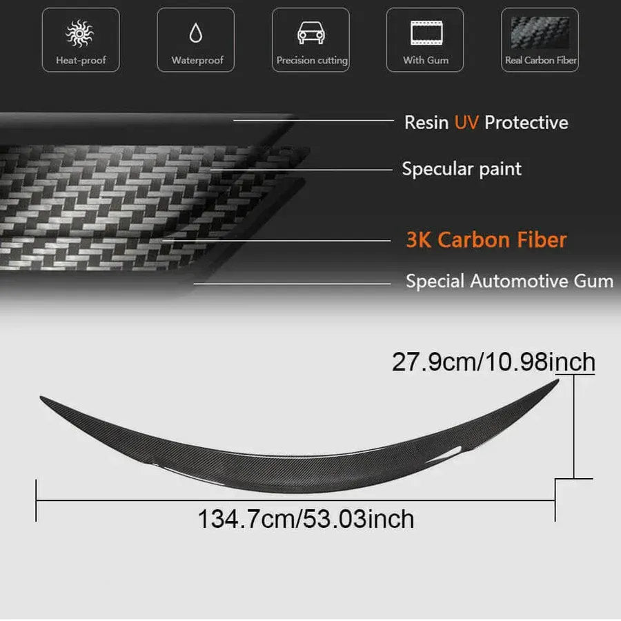 Model S (2014-2019) Type R Spoiler - Genuine Molded Carbon Fiber  - Teskay