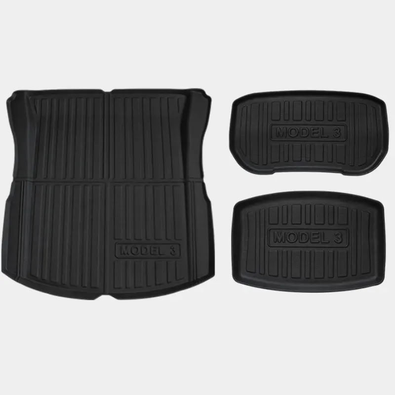 Model 3 highland(2024+)Frunk and Trunk All-Weather Cargo Floor Mat (3PCS) - Teskay