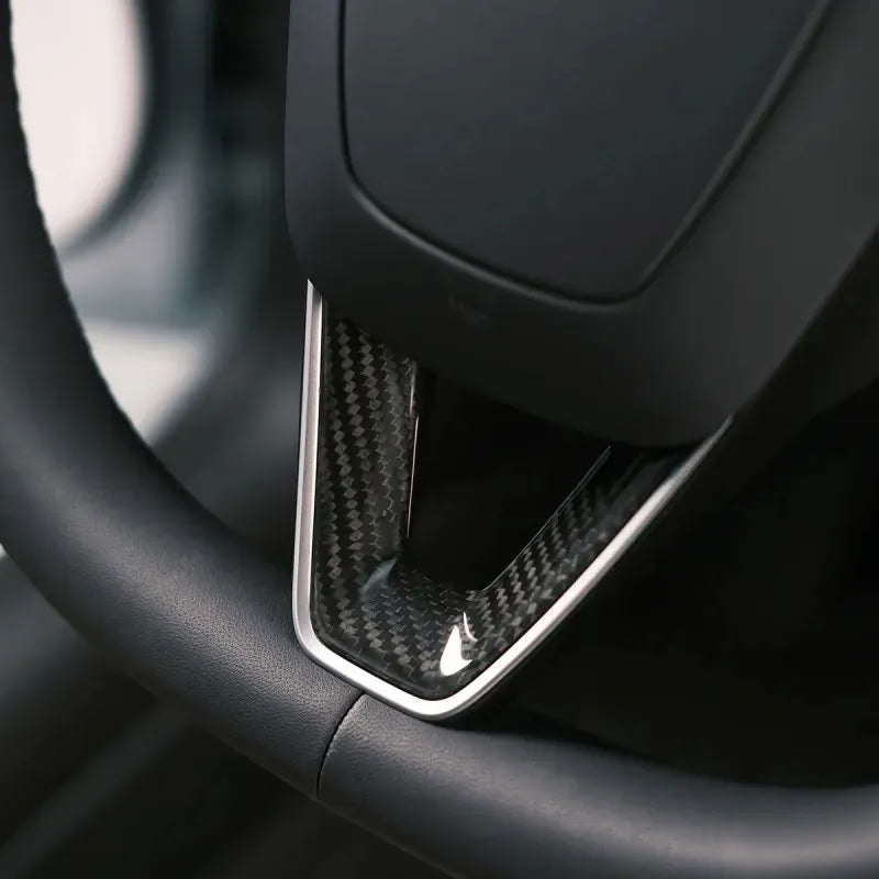 Real Carbon Fiber Steering Wheel Cover for Model 3 Highland/Model Y Juniper - Teskay