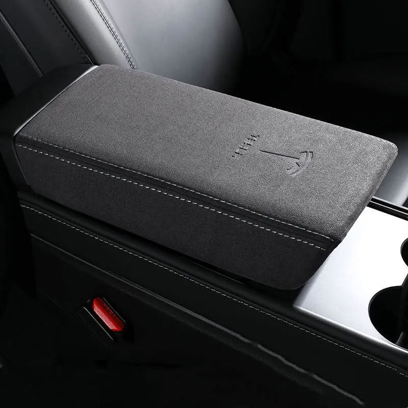 Suede Armrest Cover for Tesla Model 3 (2017-2023.10) / Model Y (2020-2024) - Teskay