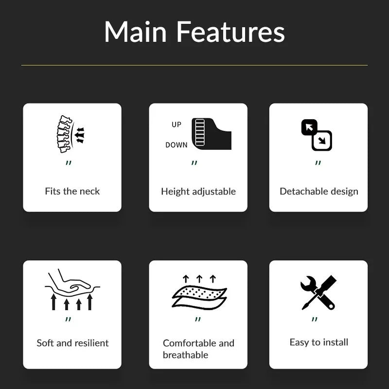 Suede Memory Foam Neck Pillow for Tesla Model 3/Y - Height Adjustable - Teskay