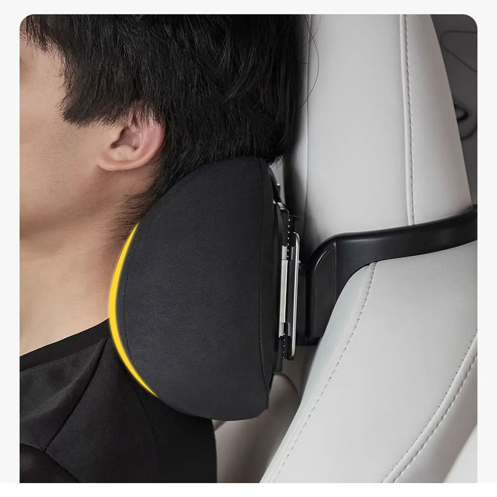 Suede Memory Foam Neck Pillow for Tesla Model 3/Y - Height Adjustable - Teskay