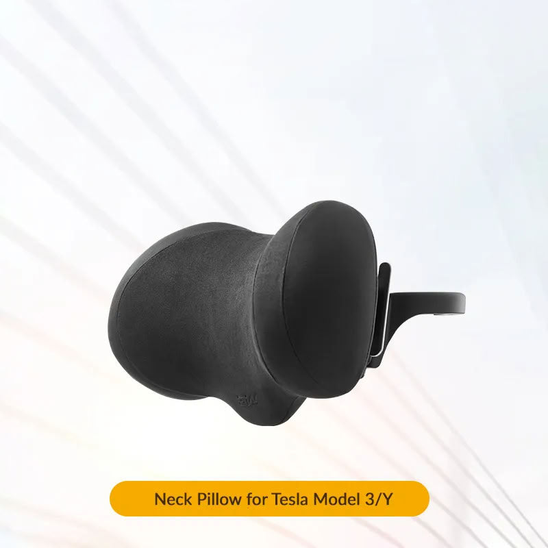 Suede Memory Foam Neck Pillow for Tesla Model 3/Y - Height Adjustable - Teskay