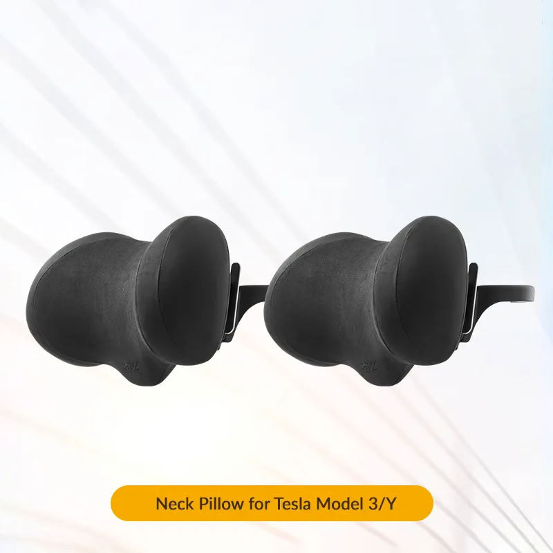 Suede Memory Foam Neck Pillow for Tesla Model 3/Y - Height Adjustable - Teskay