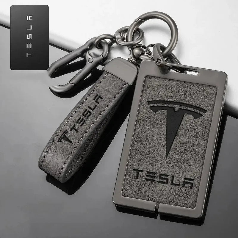 Tesla Key Card Holder Model Y/S/3/X - Zinc Alloy Full Protection with Keychain