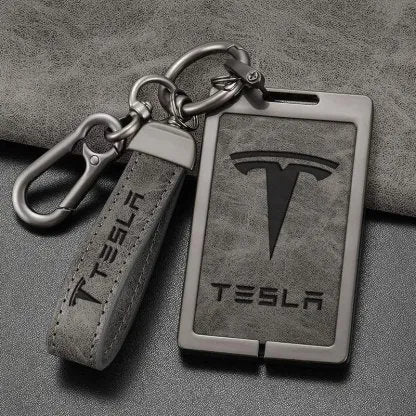 Tesla Key Card Holder Model Y/S/3/X - Zinc Alloy Full Protection with Keychain-1