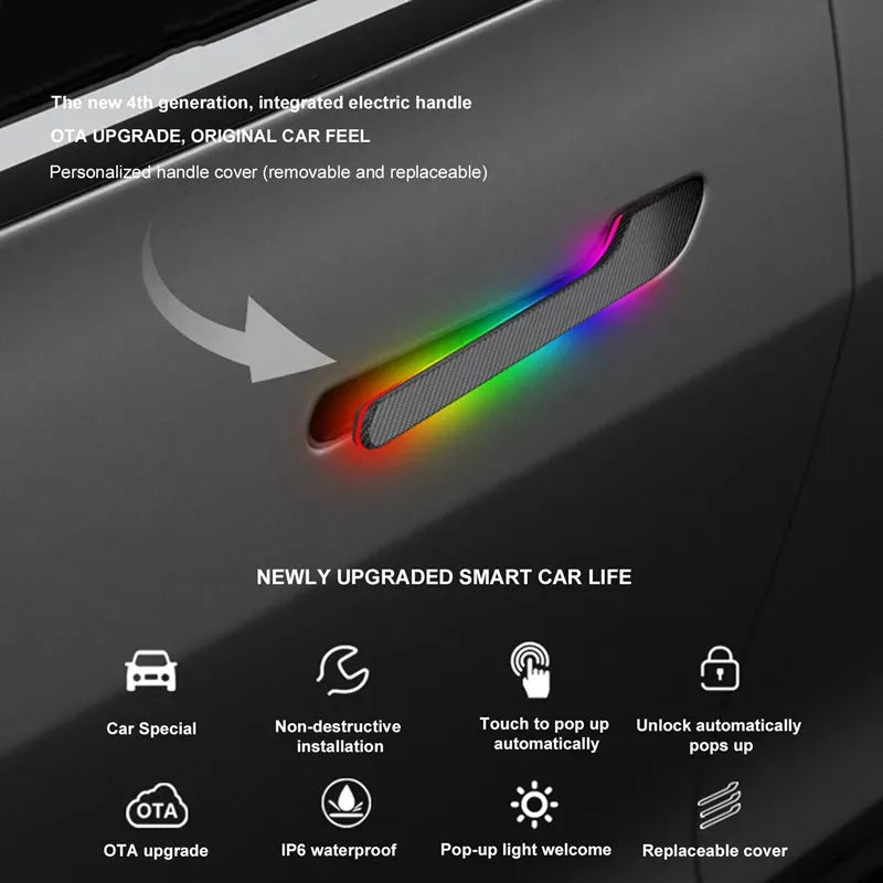Auto Door Handle With LED for Tesla Model Y / 3 (4PCS) - Teskay