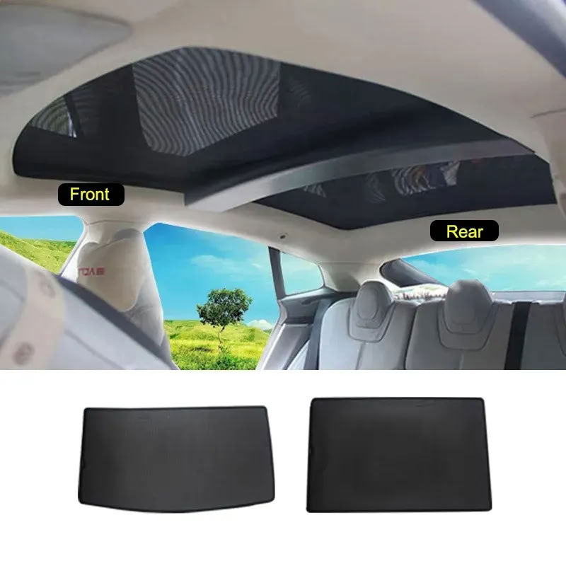 Tesla Model S (2016-Present) Glass Roof Sunshade and Front & Rear Sunroof Sunshade - Teskay