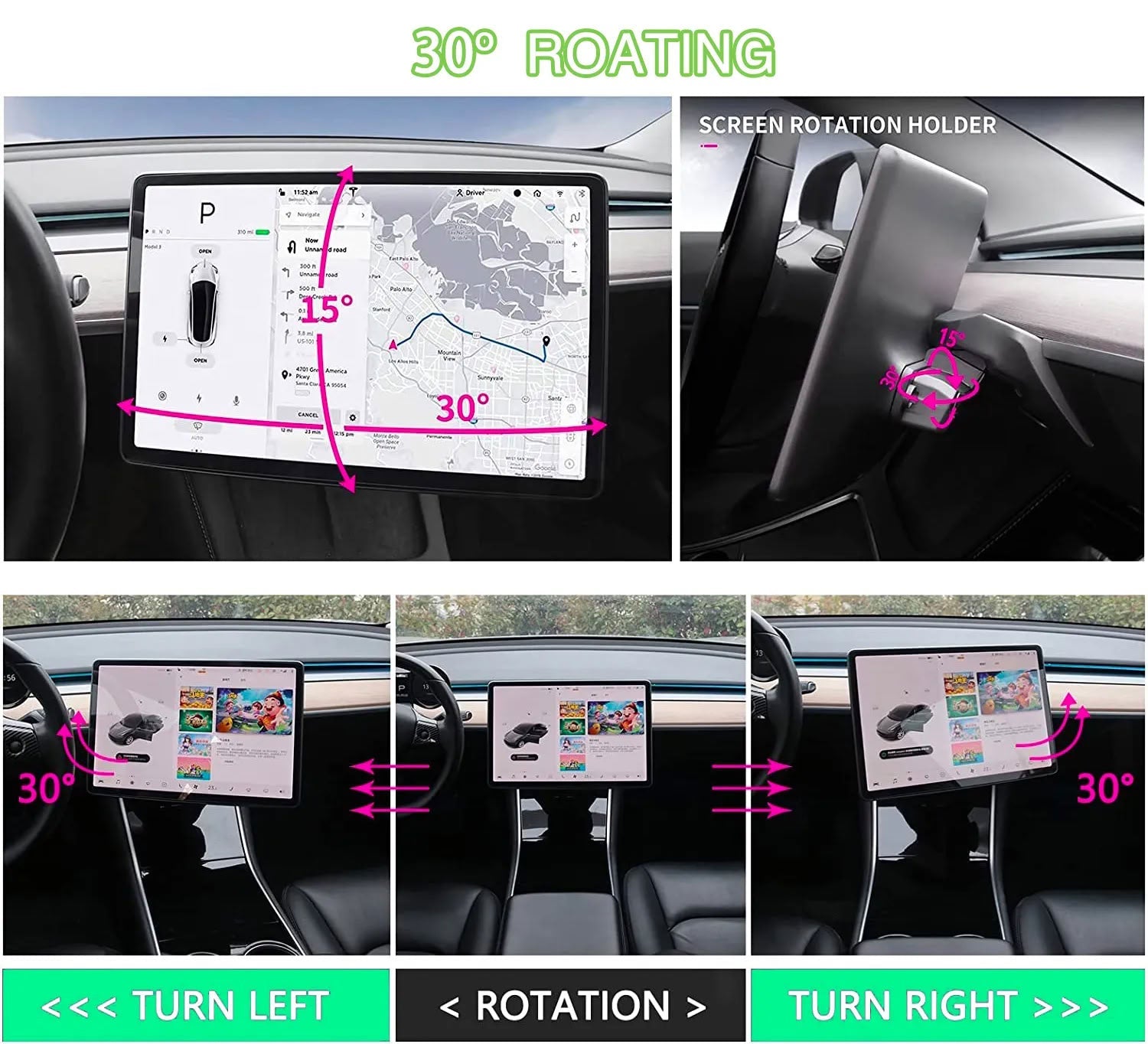 Swiveling Screen Mount Kit for Tesla Model 3/Y - Teskay