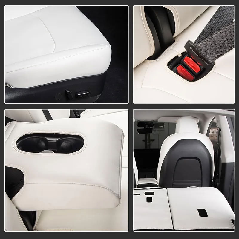 Tesla Model 3/Y Nappa Leather Seat Covers (5-Seat Models) – Airbag & Seat Belt Compatible - Teskay