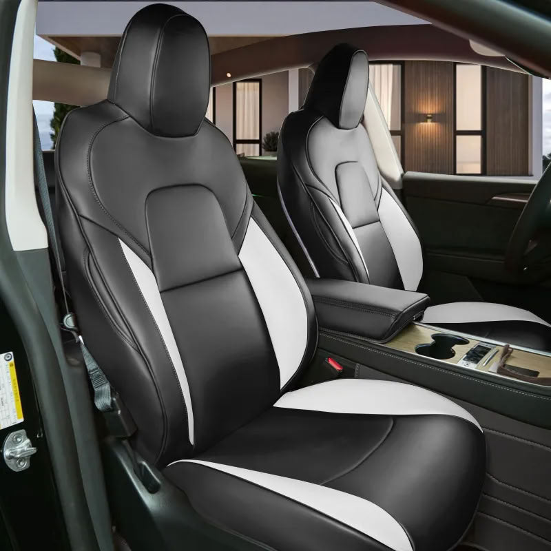 Tesla Model 3/Y Nappa Leather Seat Covers (5-Seat Models) – Airbag & Seat Belt Compatible - Teskay