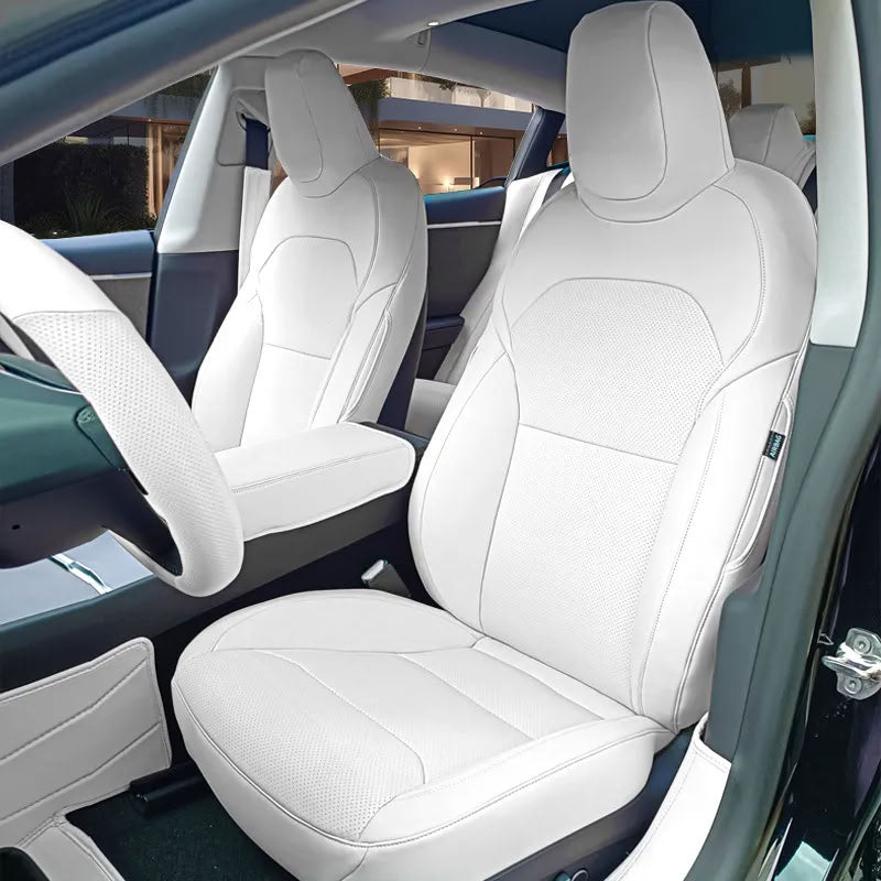 Tesla Model 3/Y Nappa Leather Seat Covers (5-Seat Models) – Airbag & Seat Belt Compatible - Teskay