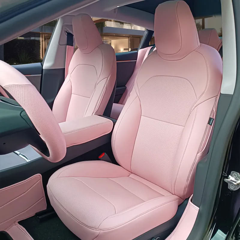 Tesla Model 3/Y Nappa Leather Seat Covers (5-Seat Models) – Airbag & Seat Belt Compatible - Teskay