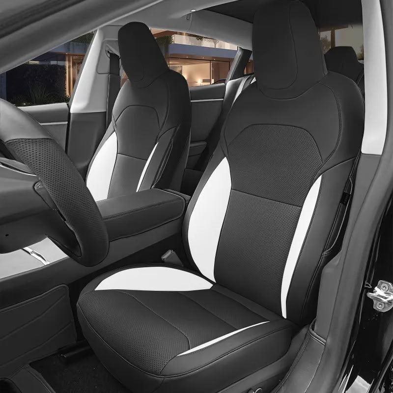 Tesla Model 3/Y Nappa Leather Seat Covers (5-Seat Models) – Airbag & Seat Belt Compatible - Teskay