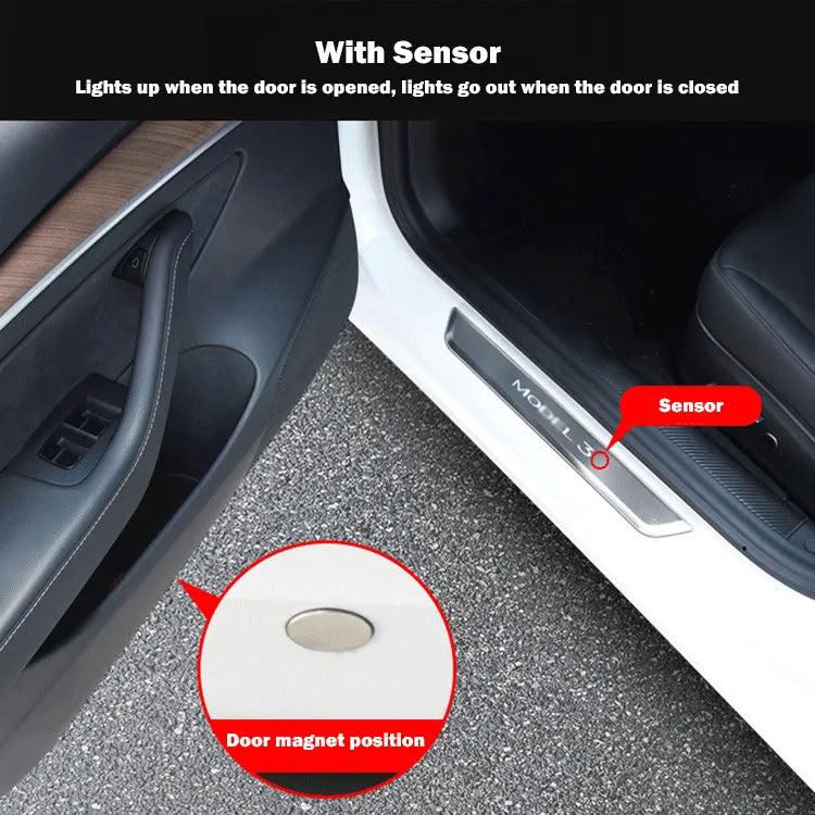 Tesla Model 3 (2019-2023.10) / Y (2020-2025.02) Illuminated Door Sills - Teskay