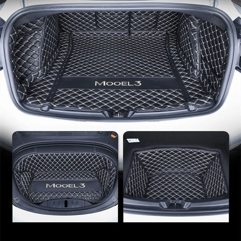 Tesla Model 3 Trunk Mats (8-Piece Set) - Waterproof, Soundproof, Stain-Resistant - Teskay