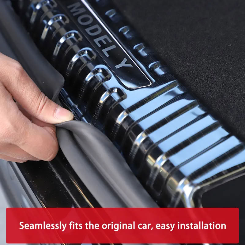 Trunk Guard Plate for Tesla Model 3/Y – Stainless Steel, Black Titanium Coating - Teskay