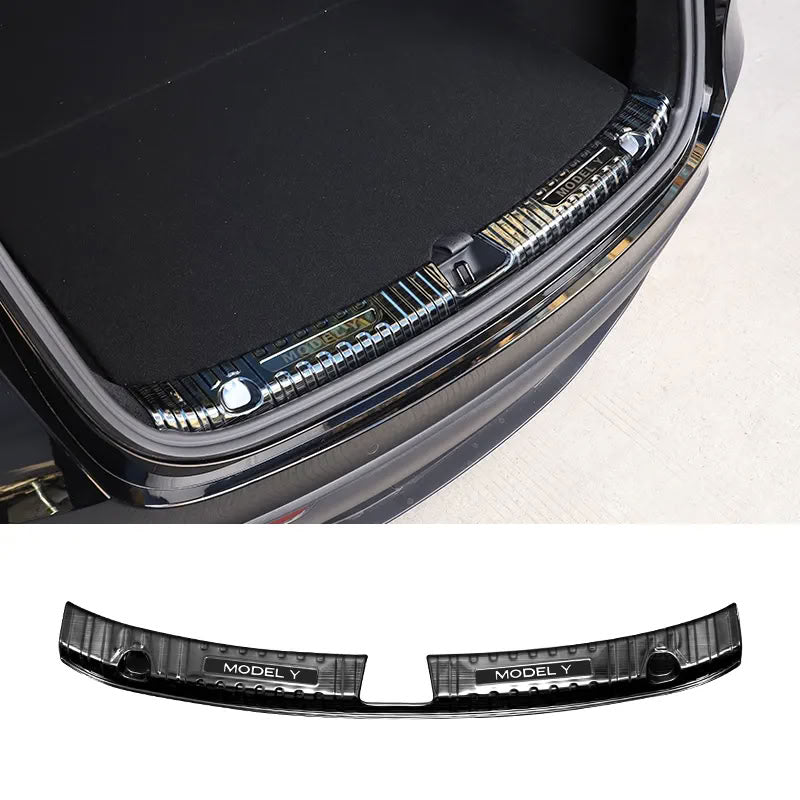 Trunk Guard Plate for Tesla Model 3/Y – Stainless Steel, Black Titanium Coating - Teskay