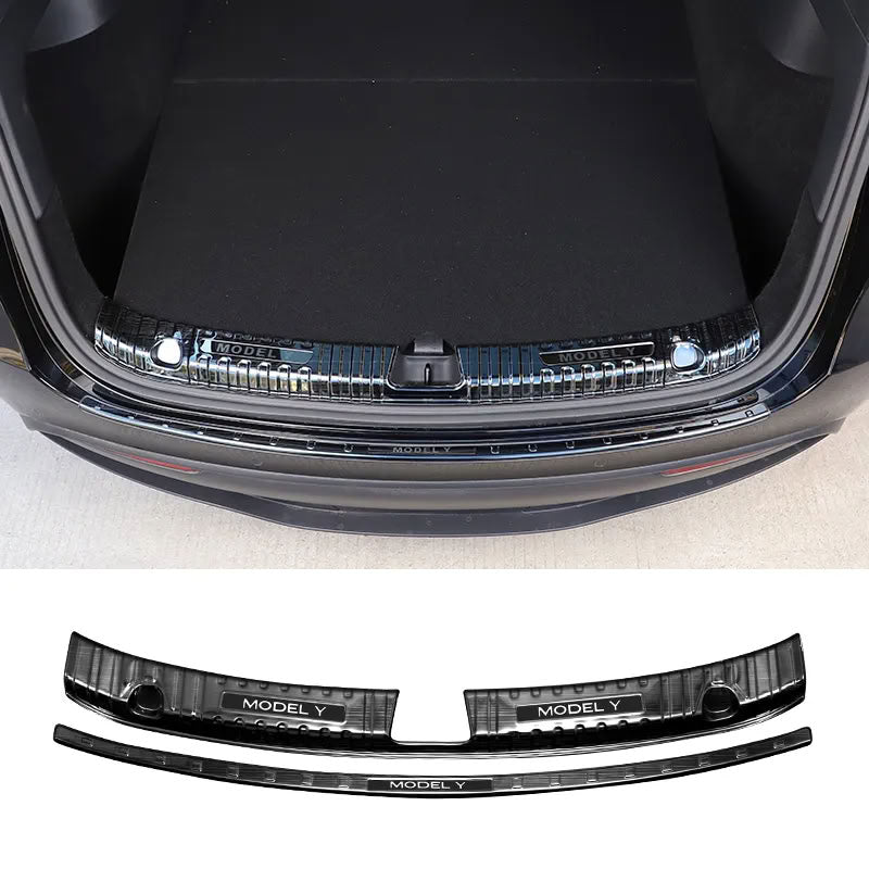 Trunk Guard Plate for Tesla Model 3/Y – Stainless Steel, Black Titanium Coating - Teskay