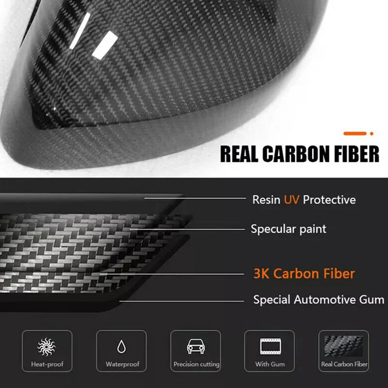 Real Carbon Fiber Mirror Covers Replacement for Tesla Model S / X - Teskay