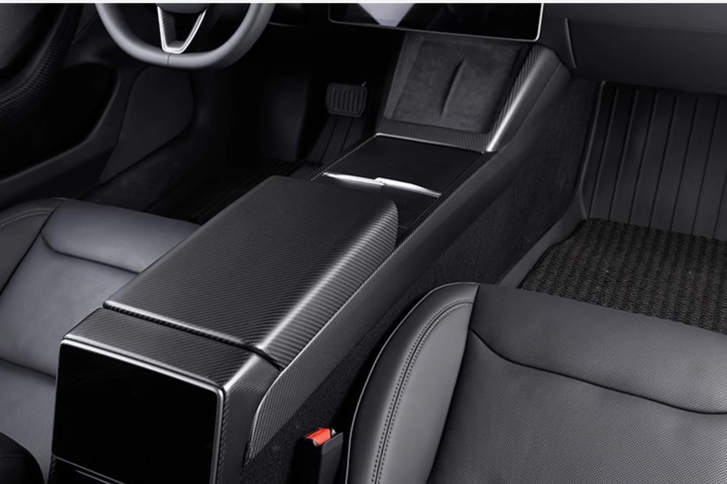 Dry Carbon Fiber Center Console Combo Trim for Model 3 Highland & Model Y Juniper - Teskay