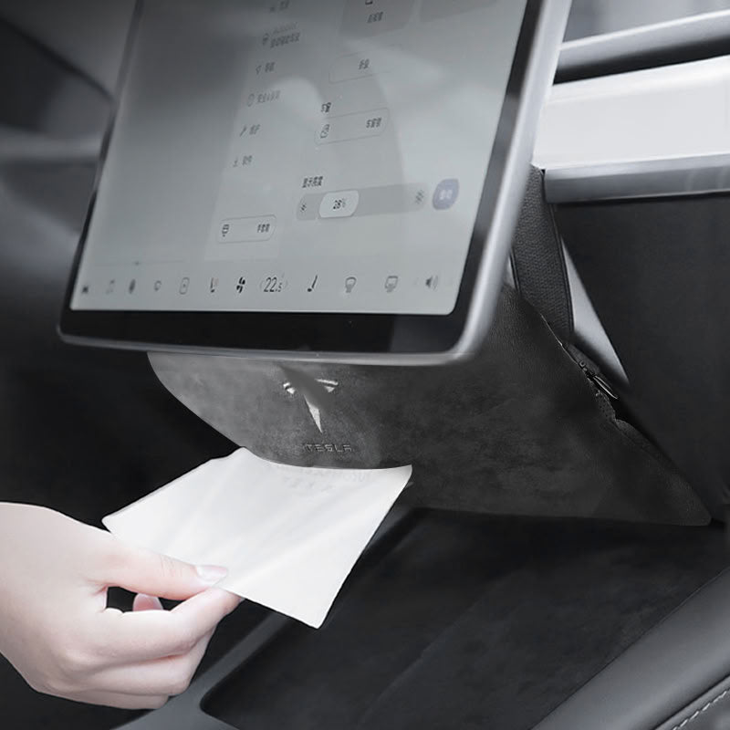 Hidden Suede Tissue Holder for Tesla Model 3/Y/X/S