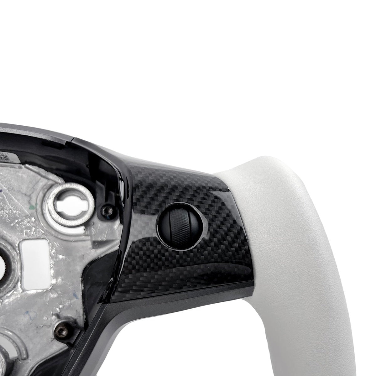 White Leather Yoke Steering Wheel for Tesla Model 3/Y - Teskay