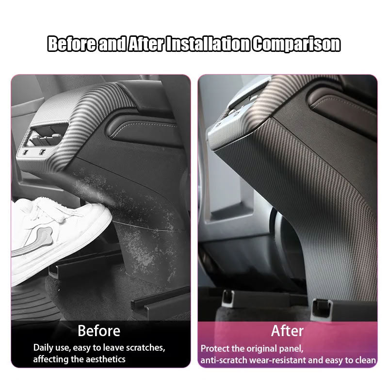Carbon Fiber Texture Kick Protection Cover for Tesla Model 3/ Model Y - Teskay