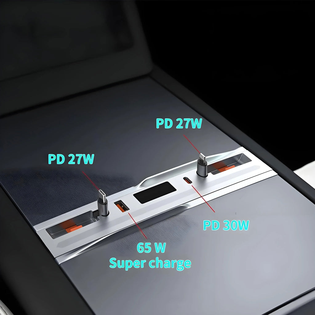 Center Console Ambient Light USB Hub Tesla Model Y Juniper / Model 3 Highland - Teskay