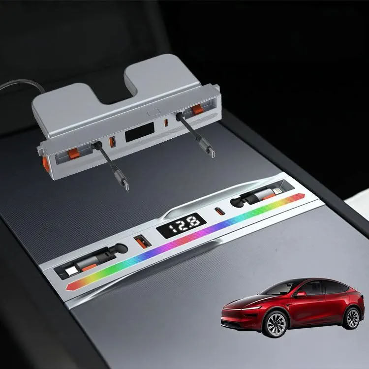 Center Console Ambient Light USB Hub Tesla Model Y Juniper / Model 3 Highland - Teskay