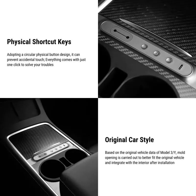 Center Console USB Hub Buttons for Tesla Model 3（2021-2023）/ Y（2021-2023） - Teskay