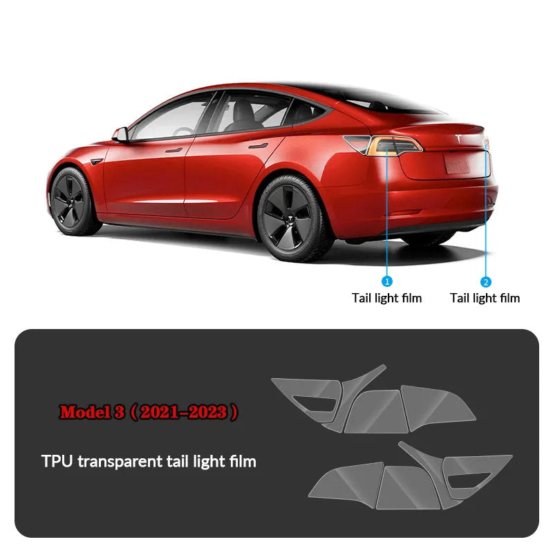Compatible with Tesla Model 3 (2021-2023.10) Headlights and Taillight Protection Film - Teskay