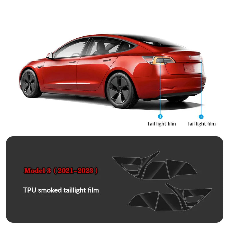 Compatible with Tesla Model 3 (2021-2023.10) Headlights and Taillight Protection Film - Teskay