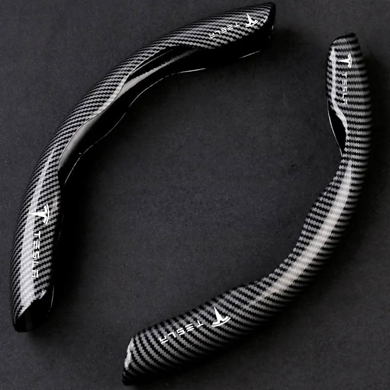 Faux Carbon Fiber Texture Anti-Slip Steering Wheel Cover for Tesla Model 3/Y/X/S - Teskay