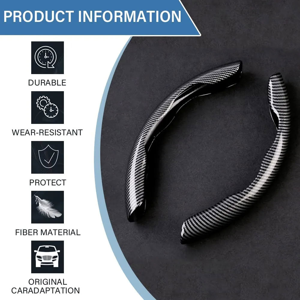 Faux Carbon Fiber Texture Anti-Slip Steering Wheel Cover for Tesla Model 3/Y/X/S - Teskay
